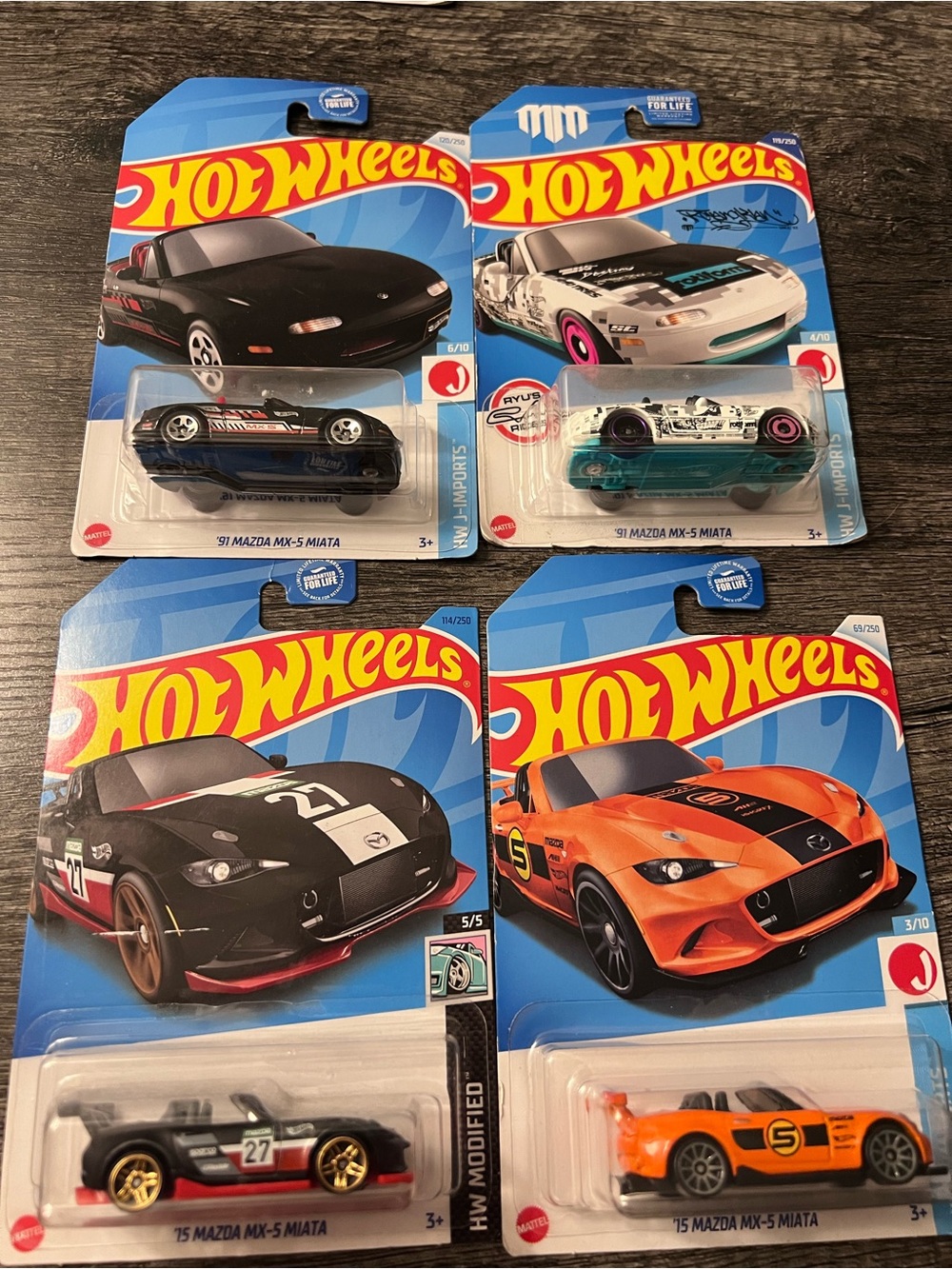 Hot Wheels Mazda MX-5 Miata Bundle Lot of 4 JDM Roadsters